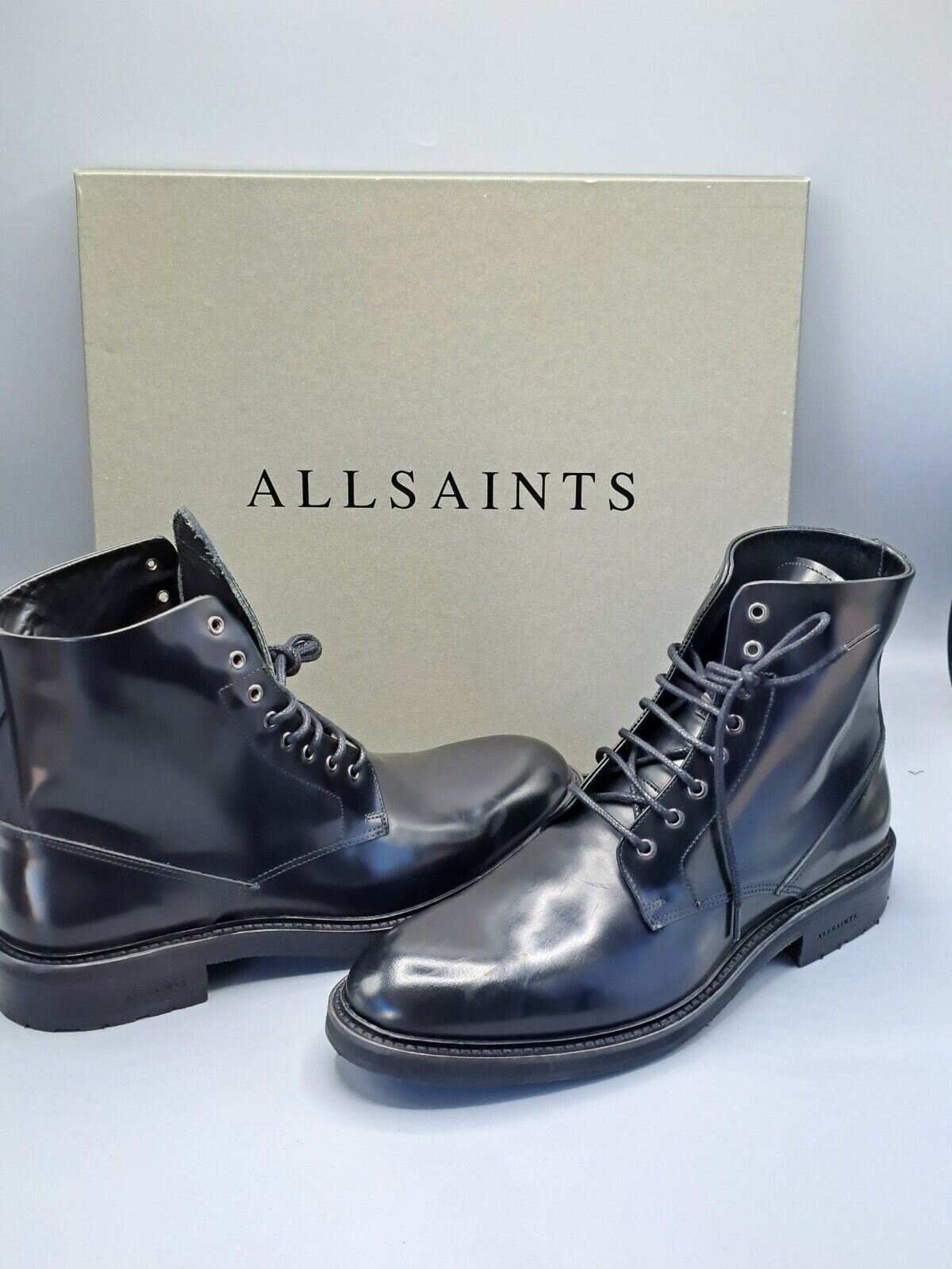 Allsaints Lace Up Boot, Pollido Schwarz Damen, Größe 42